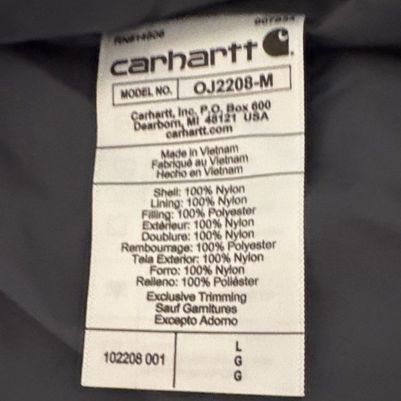 Carhartt Men's Dark Gray Puffer Jacket - Picture 6 of 8